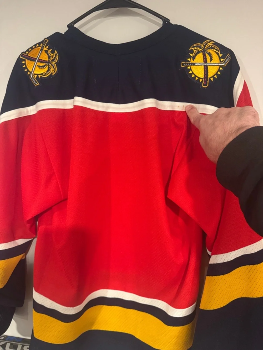 CCM Red, Yellow & Navy Florida Panthers Hockey Jersey - Picture 2 of 2